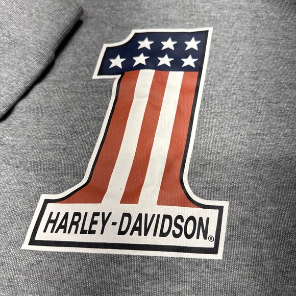 Men's Harley-Davidson Evel Knievel #1 Pullover Crew Neck Sweatshirt Size XL Gray - Picture 3 of 10